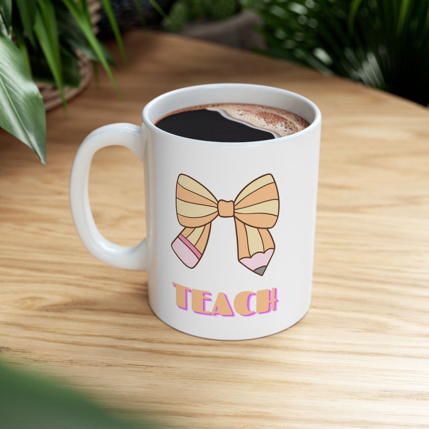 Pencil Bow Teach Mug