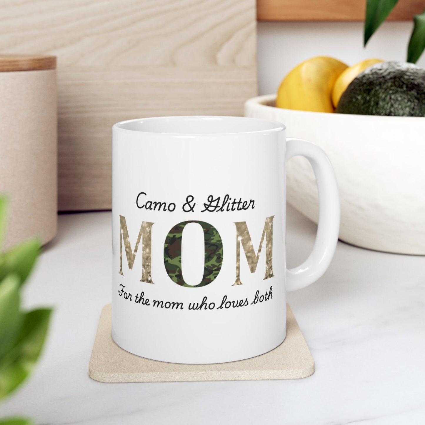 Camo Glitter Mom Mug