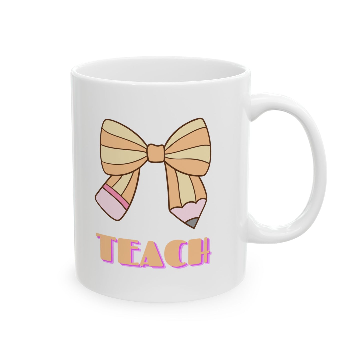 Pencil Bow Teach Mug