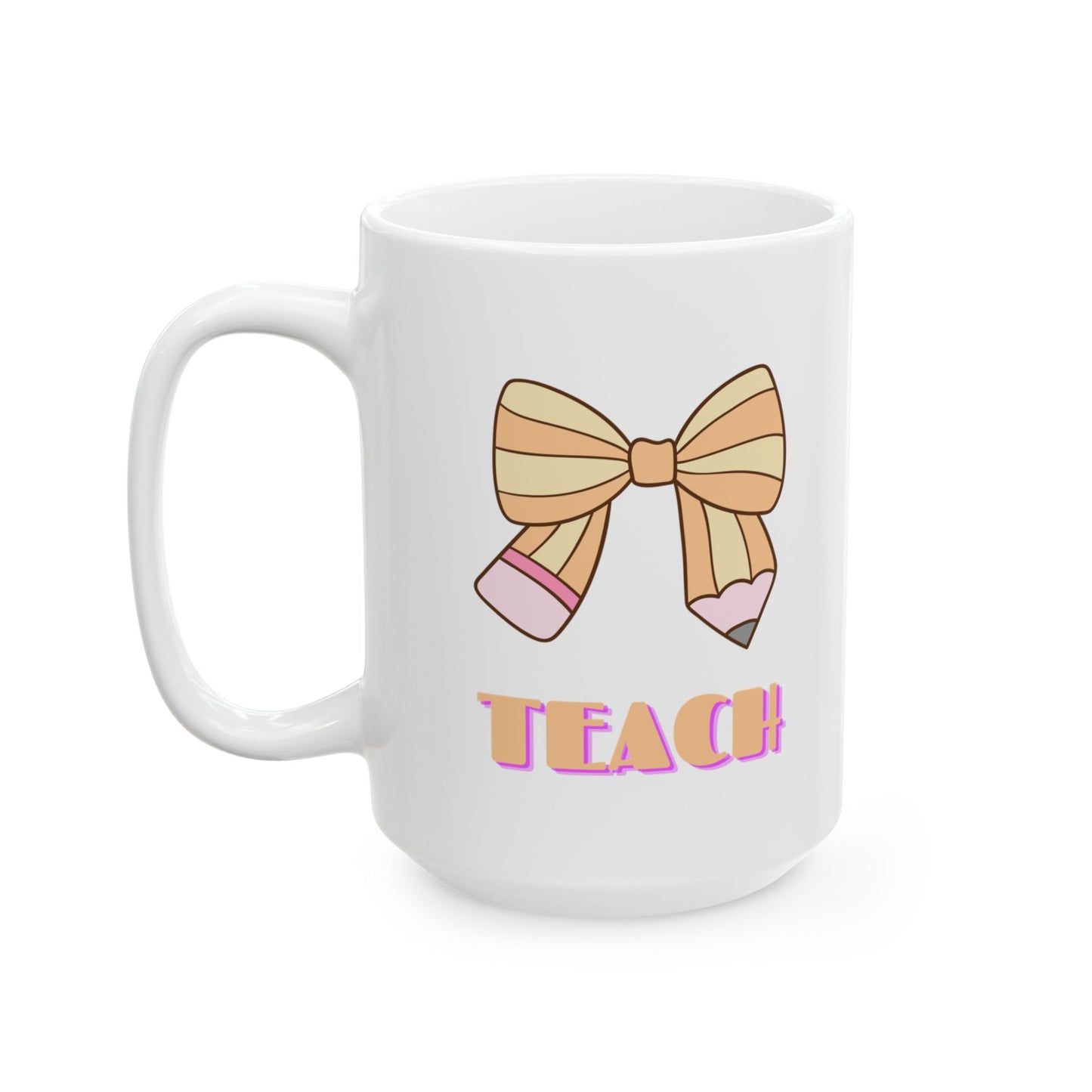 Pencil Bow Teach Mug