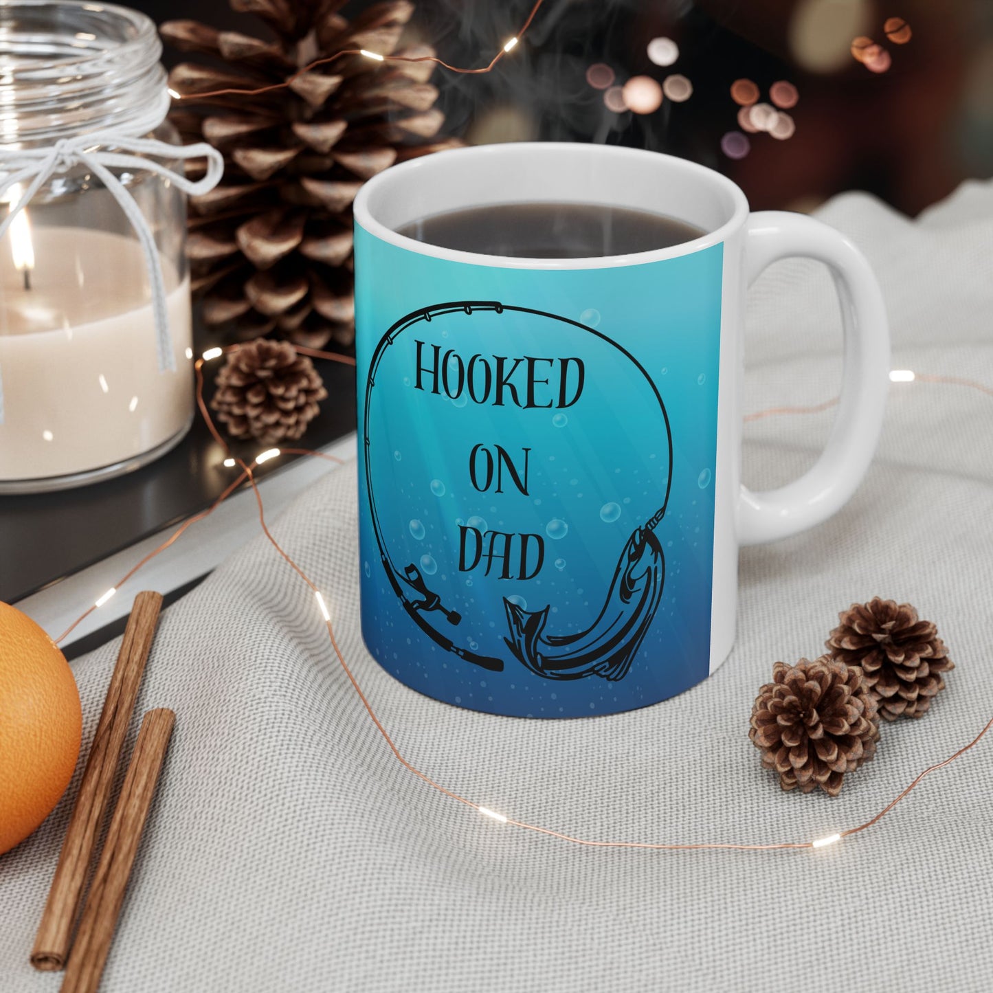 Hooked on Dad Mug