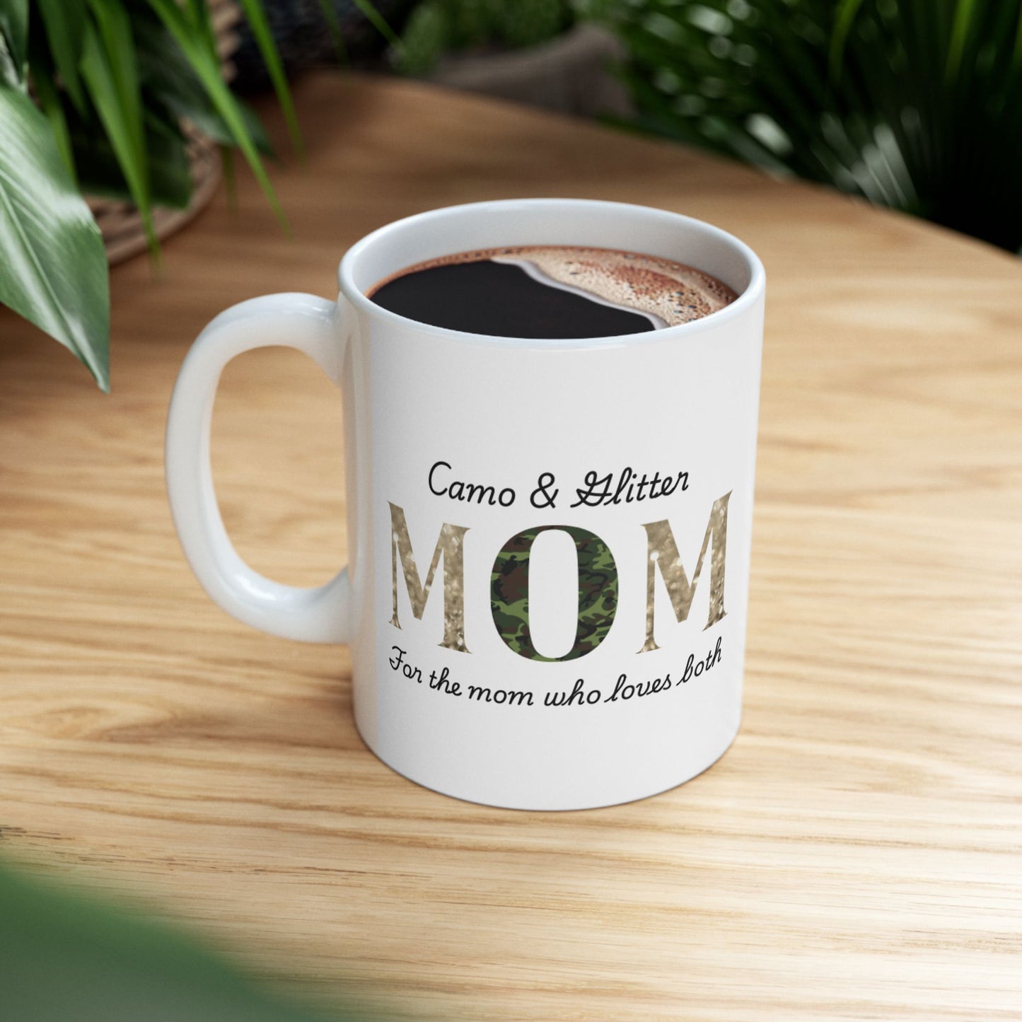 Camo Glitter Mom Mug