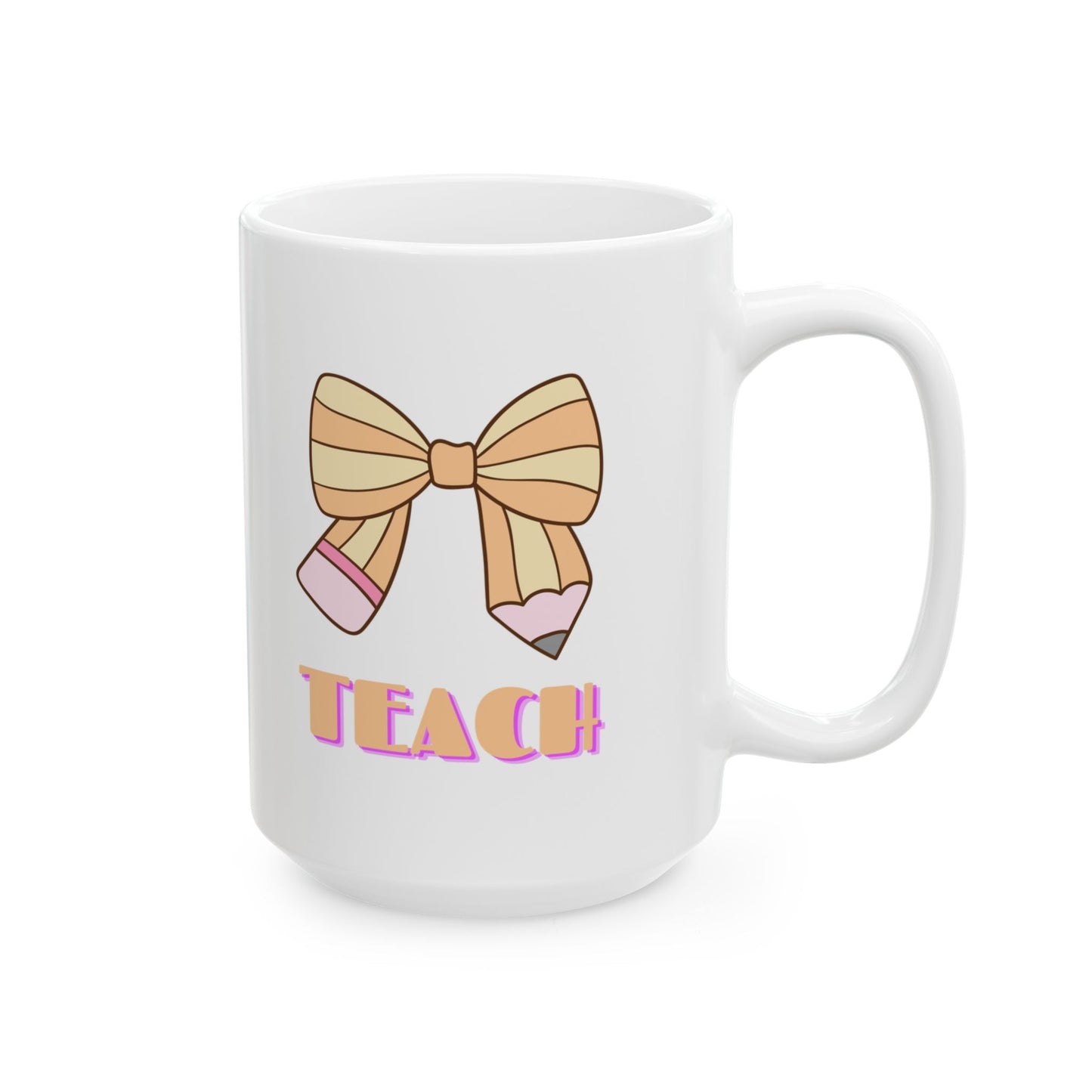 Pencil Bow Teach Mug