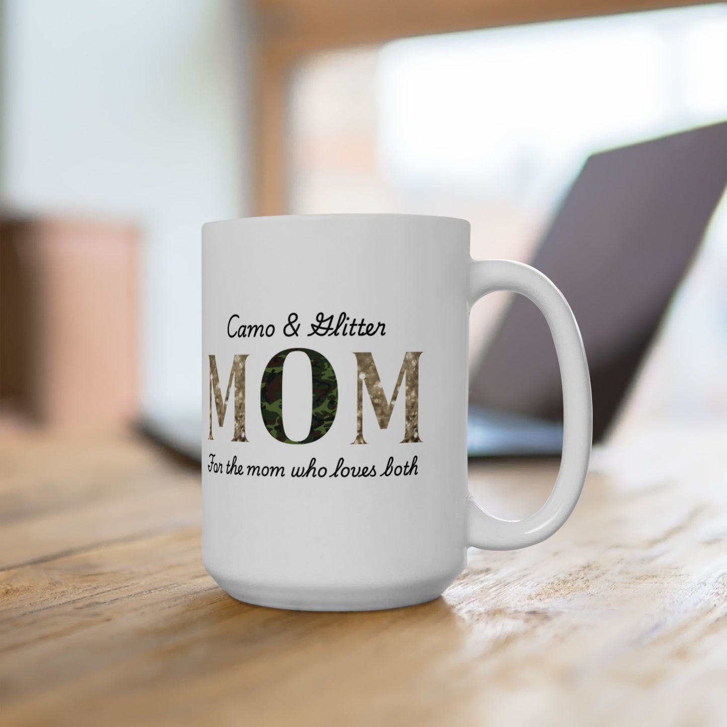 Camo Glitter Mom Mug