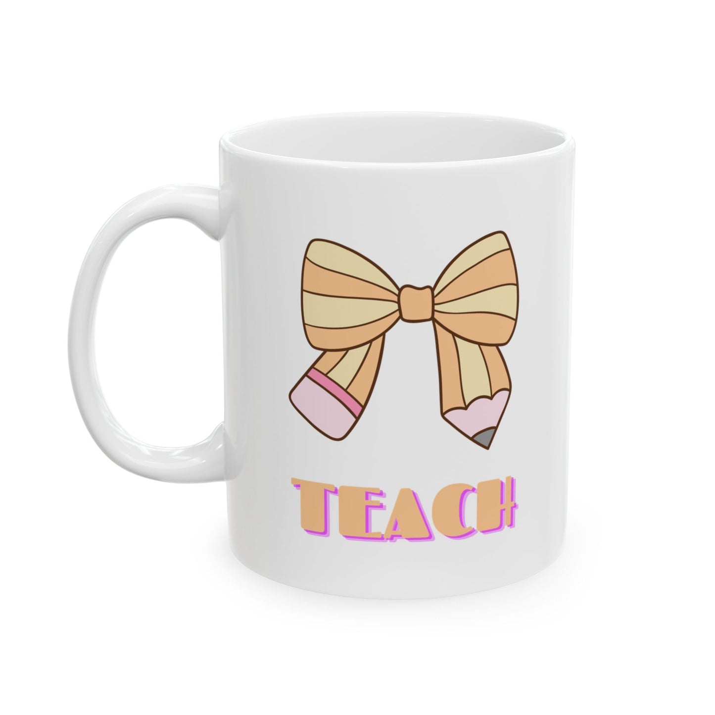 Pencil Bow Teach Mug