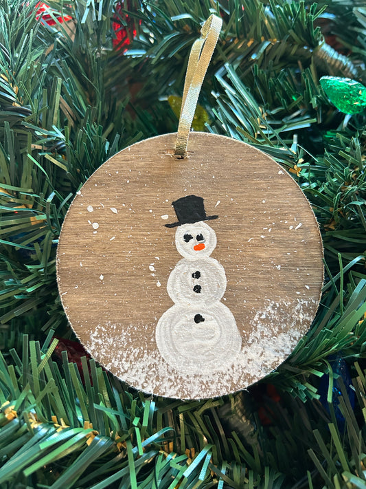 Hand Painted Snowman Ornament